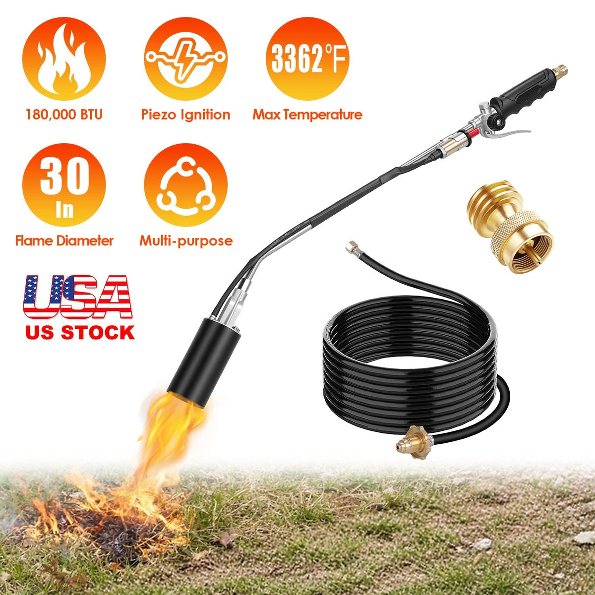 180,000 BTU Propane Weed Torch