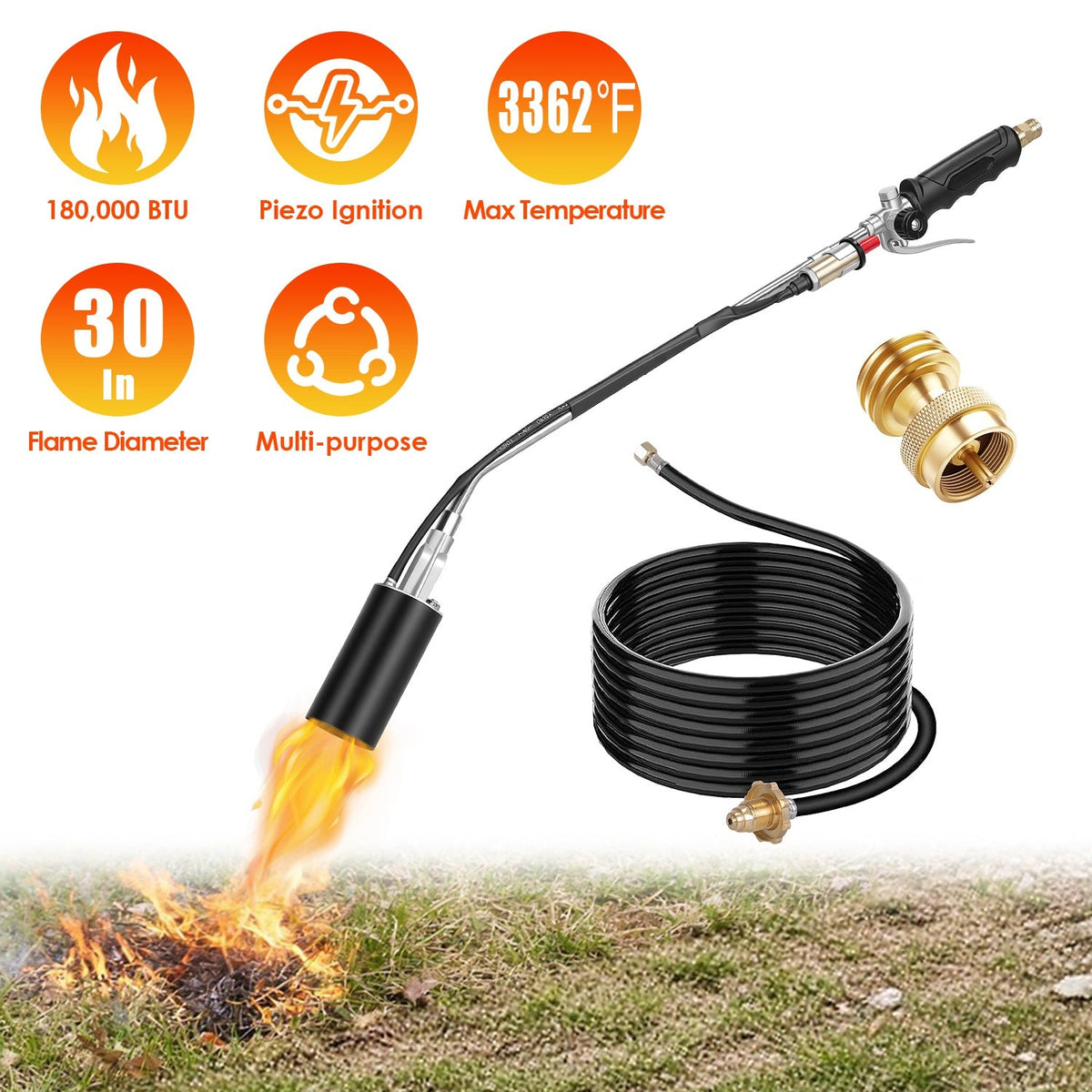 180,000 BTU Propane Weed Torch