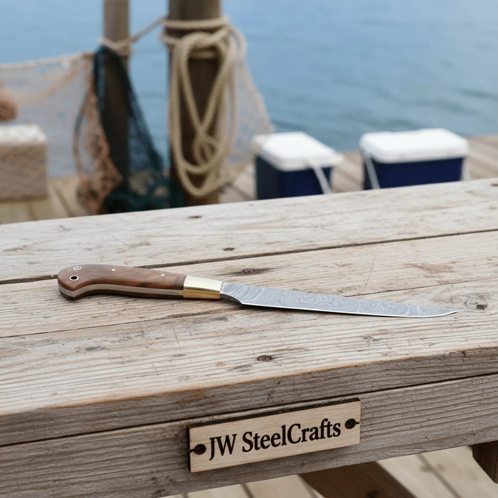 Handmade Damascus Fillet Knife - Premium Blade for Meat Trimming